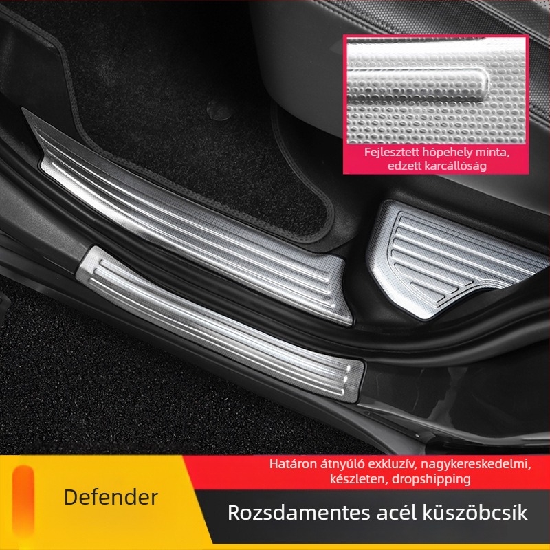 O'dell Rozsdamentes acél ajtóküszöb és pedálok Land Rover Defender 2020–2026, testreszabható