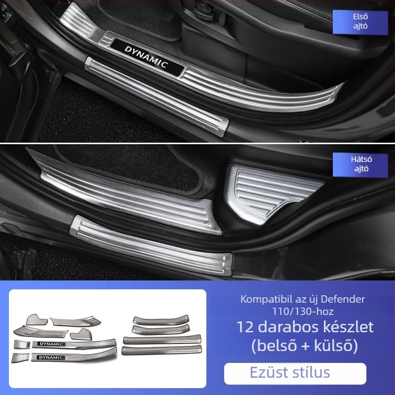 O'dell Rozsdamentes acél ajtóküszöb és pedálok Land Rover Defender 2020–2026, testreszabható