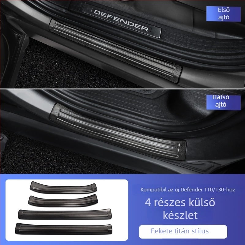 O'dell Rozsdamentes acél ajtóküszöb és pedálok Land Rover Defender 2020–2026, testreszabható