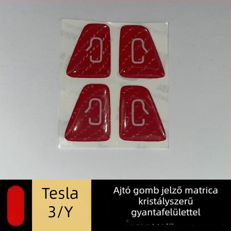 Tesla Model Y/3 ajtó gomb sticker – ragasztó, karcolás- és kopásálló, Xinsheng
