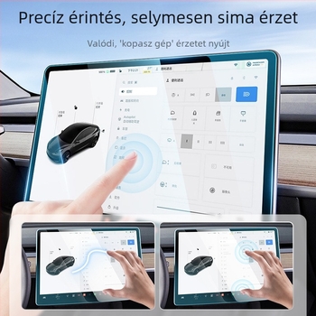 Tesla Model 3 és Model Y fedélzeti kijelzőjére készült ultrakristályos edzett üveg kijelzővédő (hatüléses verzió)