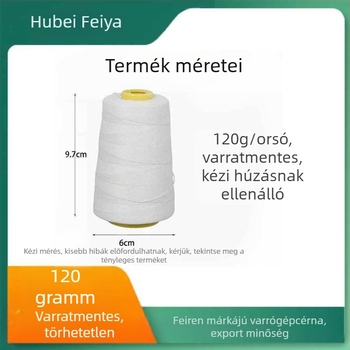 Varrócérna 10/4, háló nélküli maggal, 80 g – lezáró cérna szövött zacskókhoz, csomagológéphez, kézi használatra