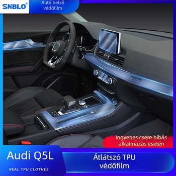 Audi Q5 (2018-2020) belső TPU védőfilm - ajtópanel, váltókar és középső konzul