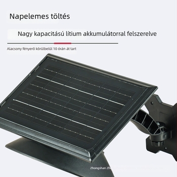 Napelemes kültéri falikar leválasztható LED‑es mozgásérzékelővel, kert és járda világítása