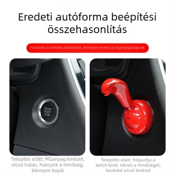 So mini egygombos indító gomb dekoratív matrica, cink ötvözetből, gyújtáskapcsoló védőfedélhez, modell 20001