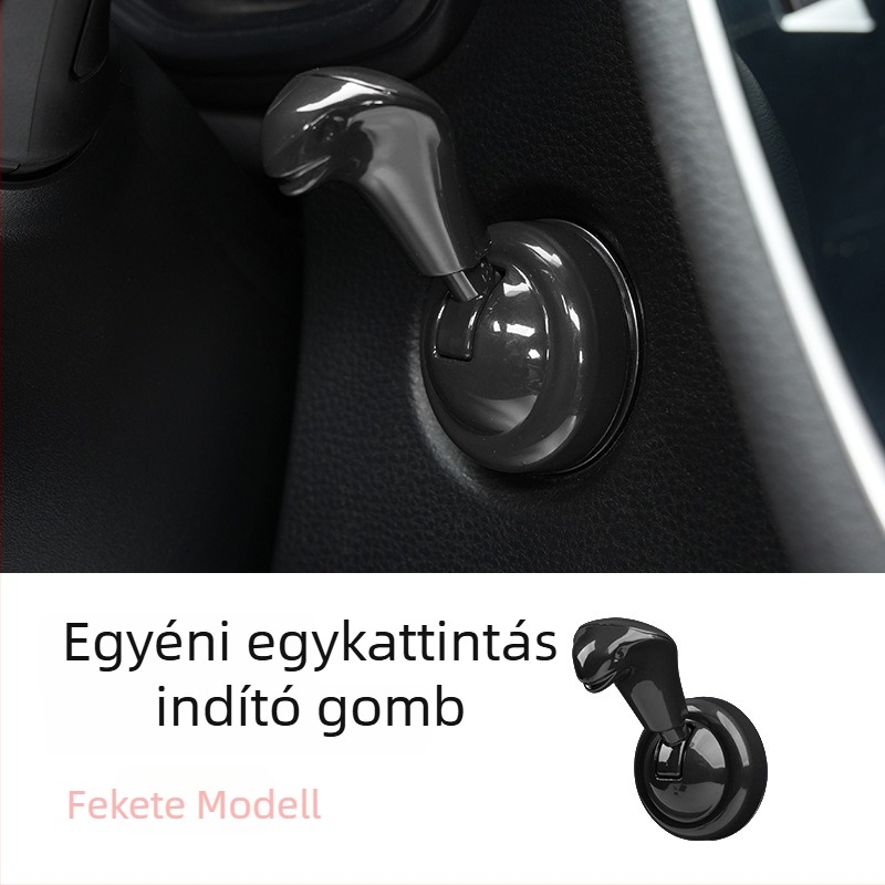 So mini egygombos indító gomb dekoratív matrica, cink ötvözetből, gyújtáskapcsoló védőfedélhez, modell 20001