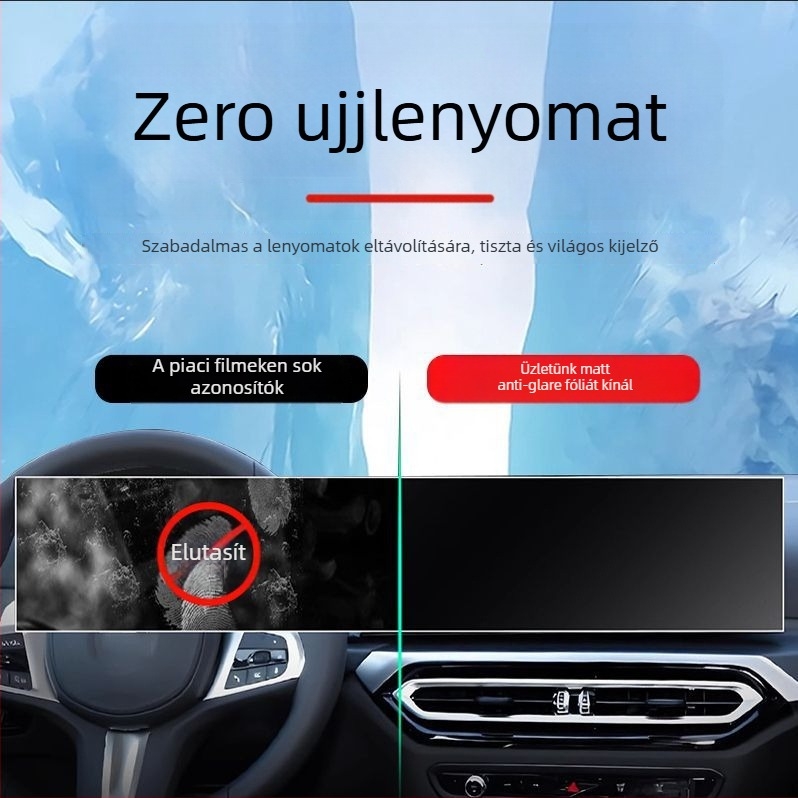 PET kijelzővédő fólia Huawei Wenjie M8-hoz – központi kezelőfelület és navigáció, belső verzió