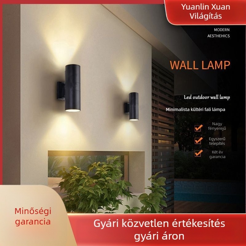 Kültéri vízálló dupla fejű LED falikar — 24V DC, Cree LED, IP65, 50 000 óra, távirányító