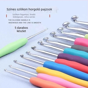5 részes horgolótű készlet babák készítéséhez, tartalmaz fonalat és pulóverhez való készlet