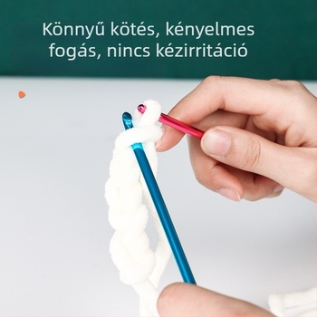 27 cm színes afgan horgoló készlet kötéshez
