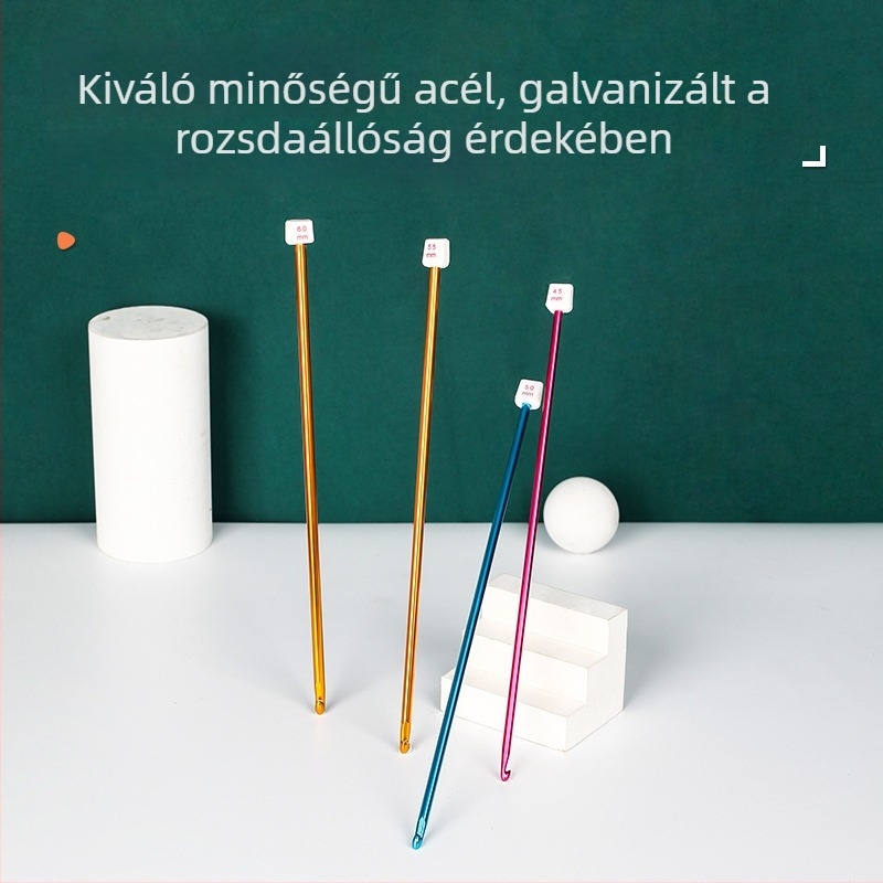 27 cm színes afgan horgoló készlet kötéshez