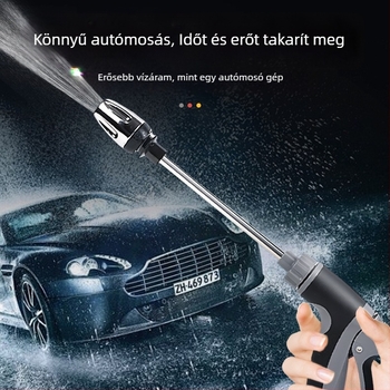 Teleszkópos vízpisztoly autómosáshoz és kertben öntözéshez; fém fúvóka; konstrukció fém+ABS; műanyag fogantyú; sugárzás 5–10 m