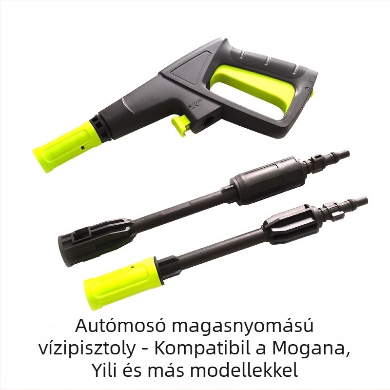 Magasnyomású autómosó vízipisztoly fém szeleppel, gyors csatlakozó fej, mérnöki műanyag test, súly 1,0 kg