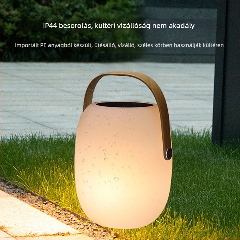 Napelemes LED hordozható lámpa kültéri használatra, Winter Melon alakú, távirányító, IP54, 0.5W, 5V, üzemidő 6–12 óra