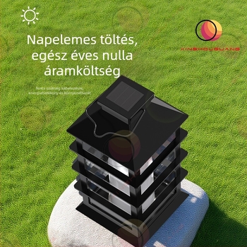 Napelemes kültéri lámpa kerthez és udvarhoz, retro stílusú, IP44 vízálló LED tájvilágítás.