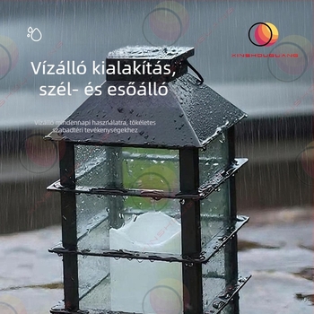 Napelemes kültéri lámpa kerthez és udvarhoz, retro stílusú, IP44 vízálló LED tájvilágítás.