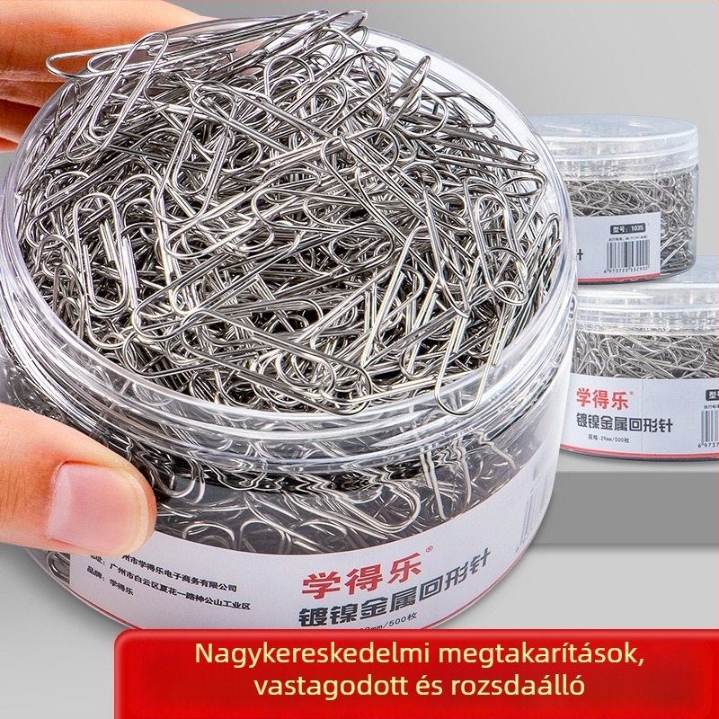 Barrel dokumentumkapocs – rozsdamentes acélból, U-formájú dokumentumkapocs irodai használatra (Márka: Learn happily, Modell: Barrel)