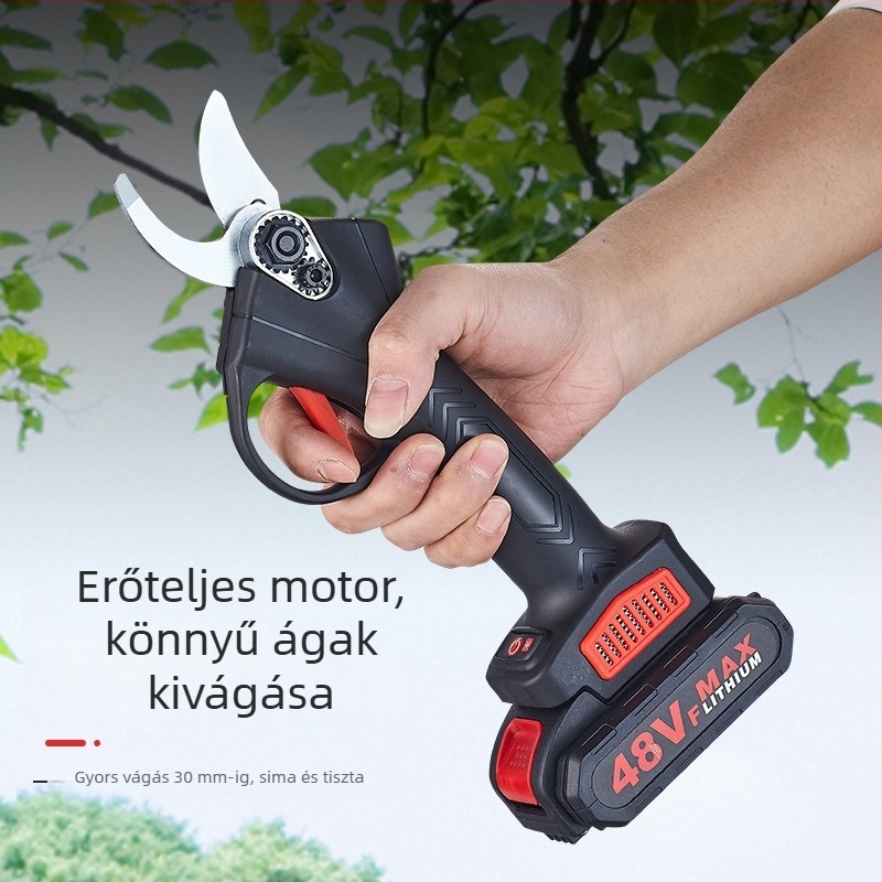 Sara elektromos metszőolló, újratölthető lítiumakkumulátor, 21V, gyümölcsfák ágaihoz