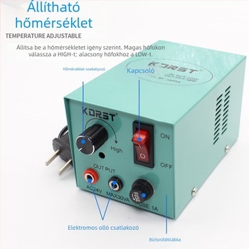 ATTUS HT200 elektromos fűtőolló — 24V névleges, 50–250V AC/DC tartomány, gumival, műanyaggal és akrilhoz vágásra