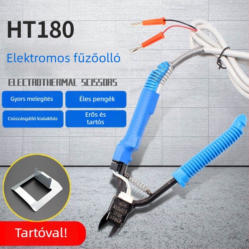 ATTUS HT200 elektromos fűtőolló — 24V névleges, 50–250V AC/DC tartomány, gumival, műanyaggal és akrilhoz vágásra