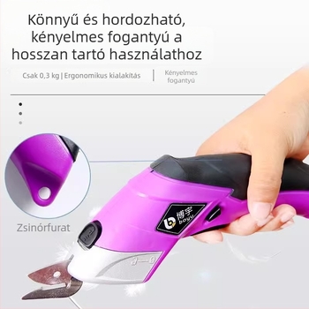 Boyu Elektromos Kézi Olló Bőr, Ruházat és Anyag Vágásához - Újratölthető Li-Ion Akkumulátor