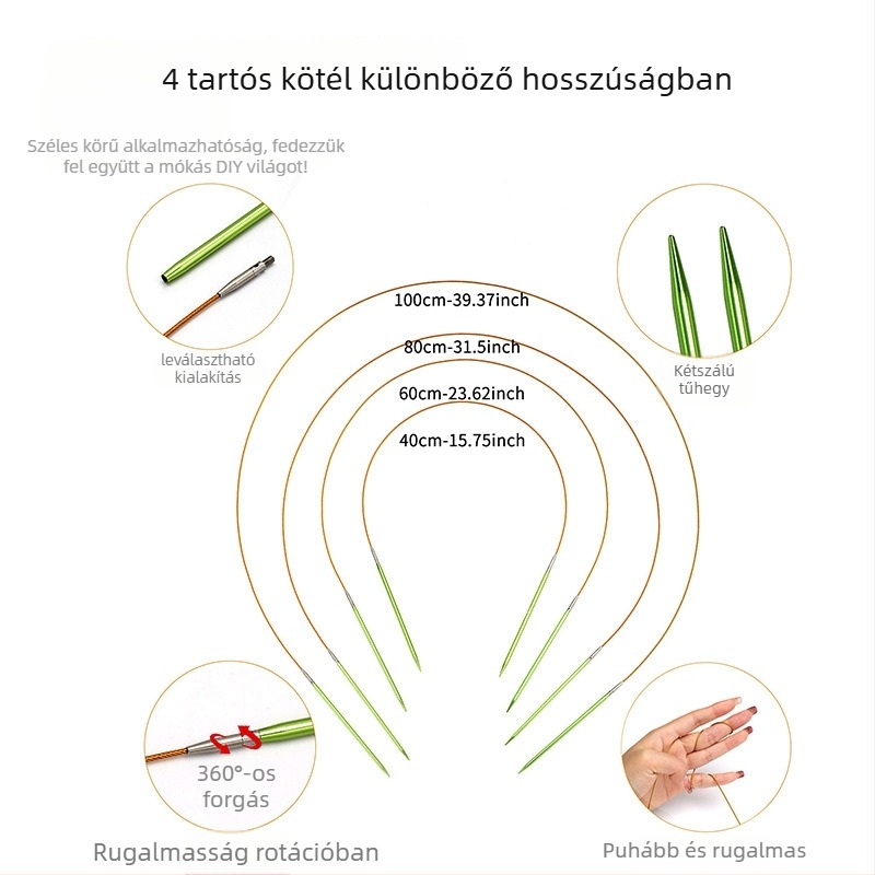 Kibomtható gyűrűs kötőtűk készlet ZA márka, modern stílus, 350 g
