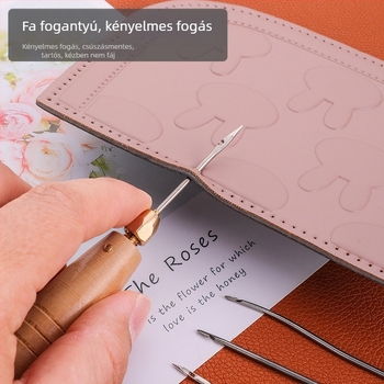 Cserélhető fejű szúrókészlet fa markolattal DIY cipőtalp javításhoz