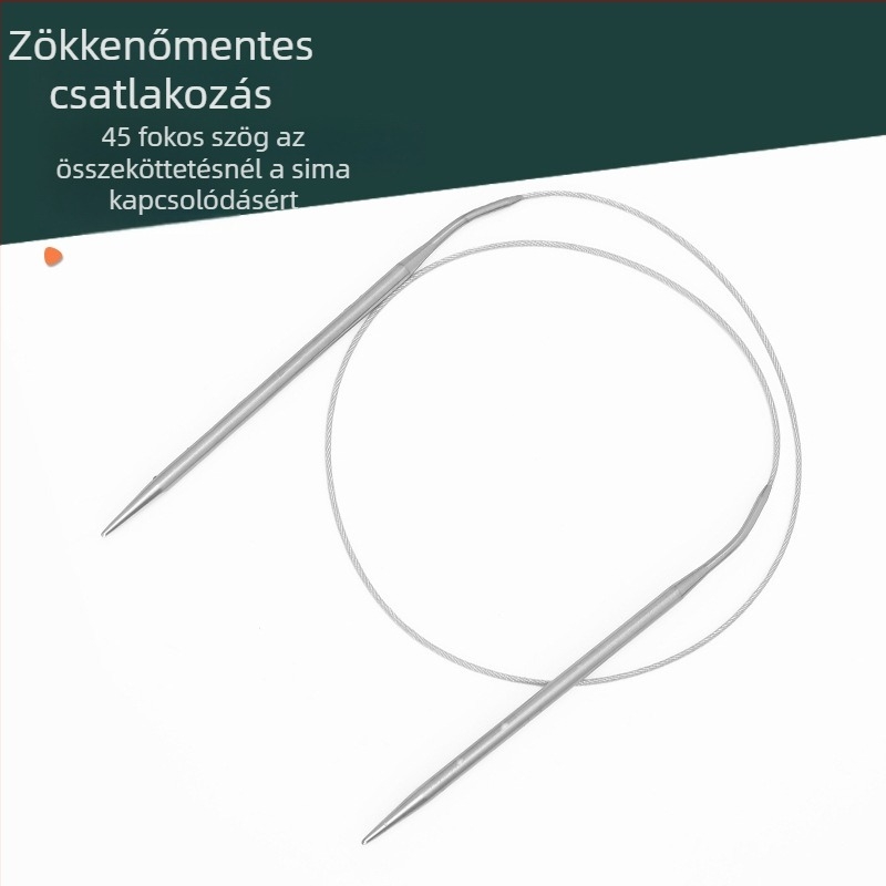 11 pár rozsdamentes acél körkötőtű készlet – pulóverekhez, minimalist stílus