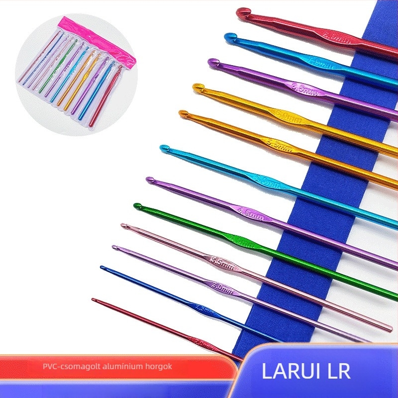 Alumínium horgolótű készlet - Larui LR-7580 - 200 készlet dobozonként