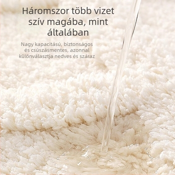 Fürdőszobai csúszásmentes szőnyeg, mikrofló flokkolt felület, négyszögletes alak, rajzfilmszerű mintázat, mosható, gyorsan száradó