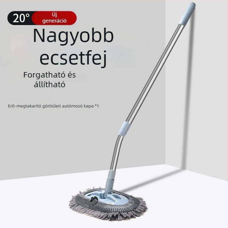 Autómosó mop görbített rúddal, puha sörték, karcolásmentes felület; anyag: alumínium ötvözet + chenille velúr; Honggao