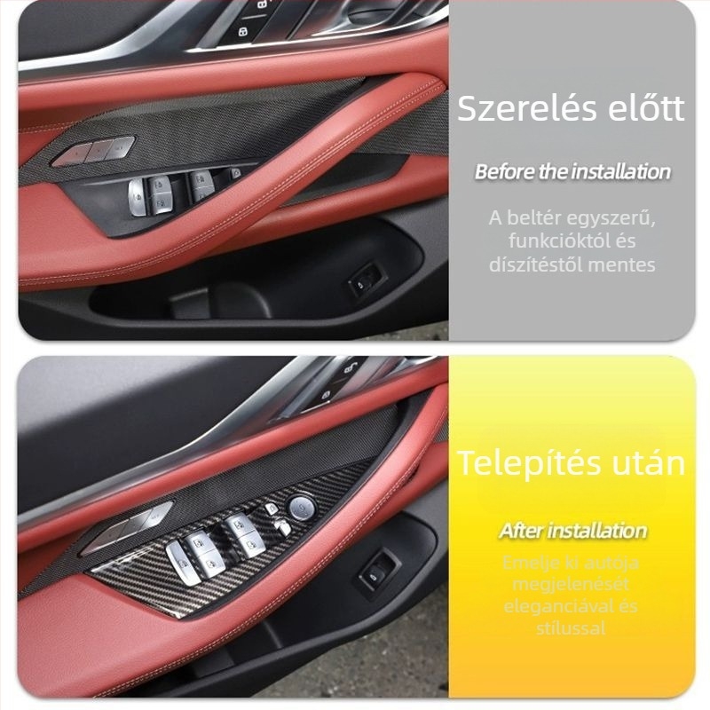 BMW 4 Series i4 ajtó üvegemelő panel dekoratív keret, ABS, márka Teniu, 2021–2024