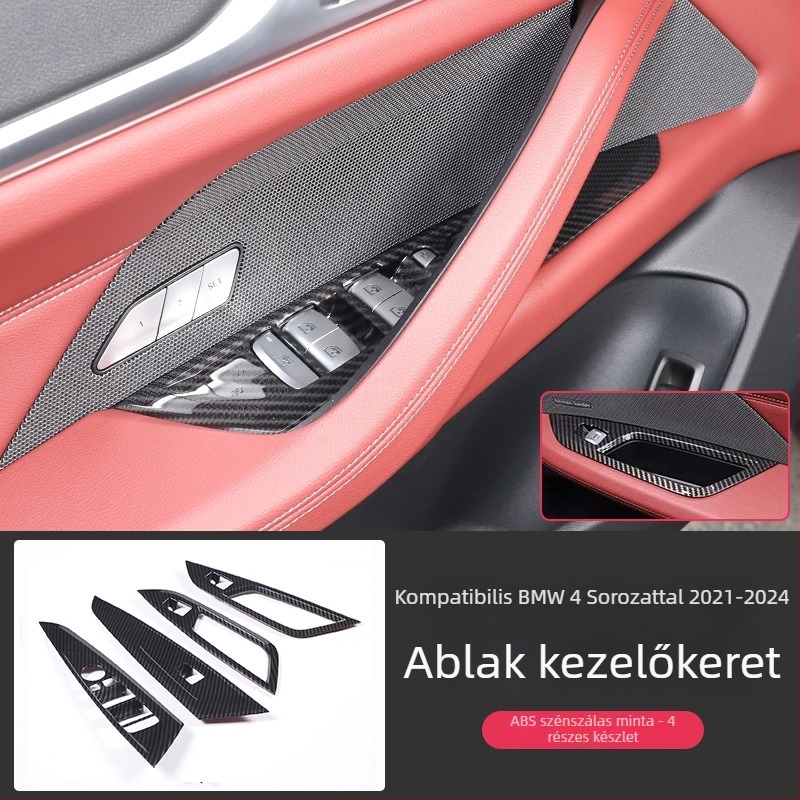 BMW 4 Series i4 ajtó üvegemelő panel dekoratív keret, ABS, márka Teniu, 2021–2024