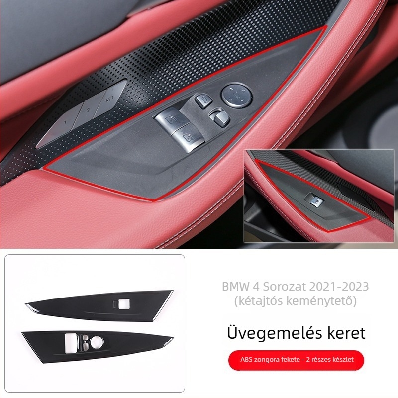 BMW 4 Series i4 ajtó üvegemelő panel dekoratív keret, ABS, márka Teniu, 2021–2024