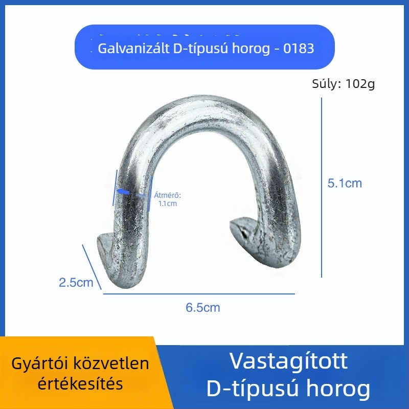 Félpótkocsi láncos kampó, hegesztett, öntött acél, univerzális kompatibilitás