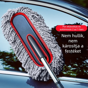 Teleszkópos autómosó mop és por-eltávolító kefe – kettős használat, kinyújtható, kézi