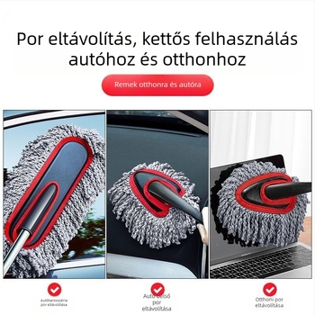 Teleszkópos autómosó mop és por-eltávolító kefe – kettős használat, kinyújtható, kézi