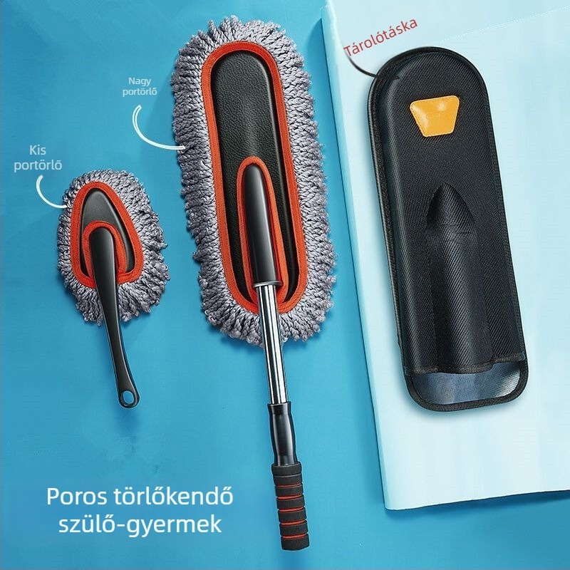 Teleszkópos autómosó mop és por-eltávolító kefe – kettős használat, kinyújtható, kézi