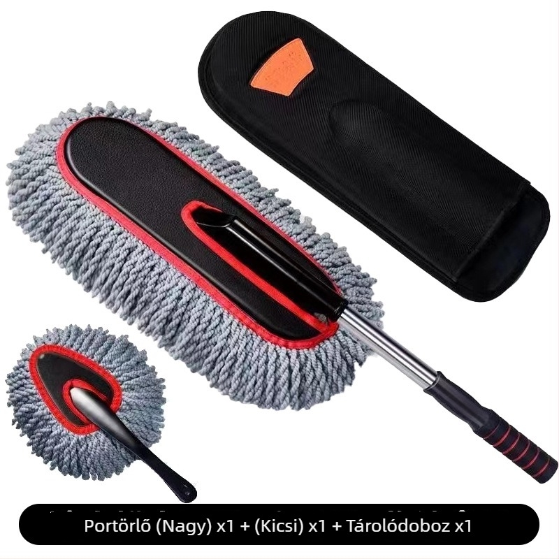Teleszkópos autómosó mop és por-eltávolító kefe – kettős használat, kinyújtható, kézi