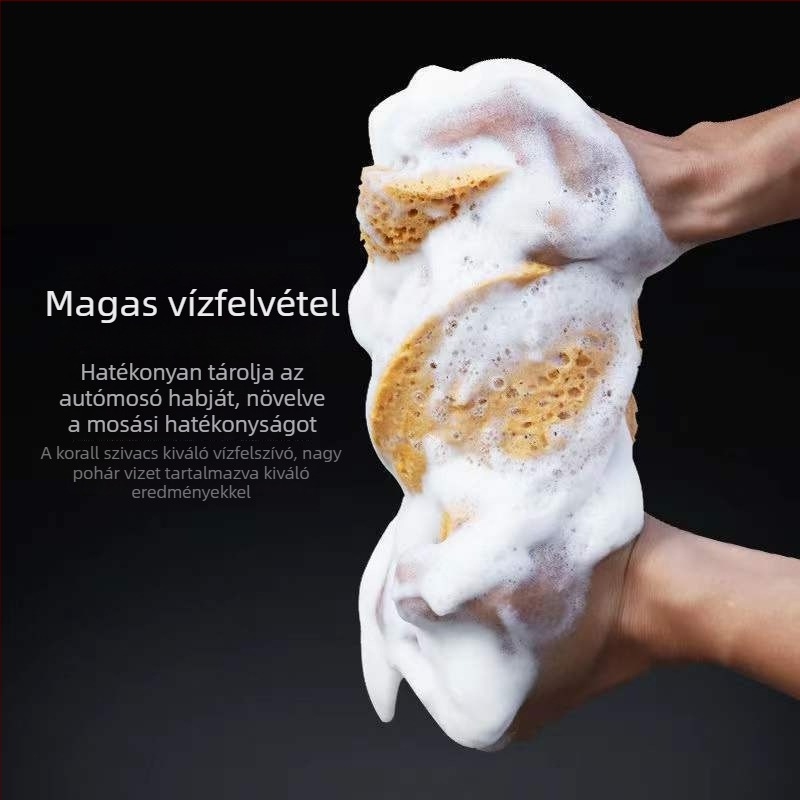 Autómosó szivacs – Coral Cotton, magas szívóképesség, waxolásra kész, kímélő a fényezéshez