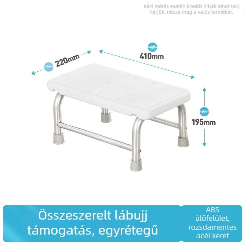 Rozsdamentes acél 304 lábtámasz, kétszintes, többfunkciós, modell K-SUS8101A1