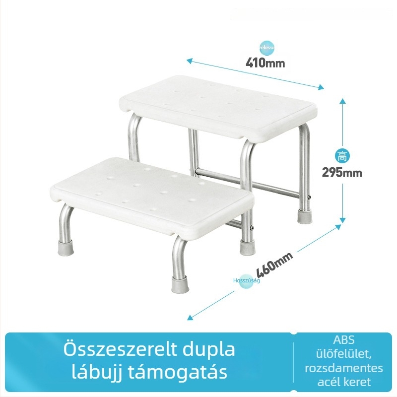 Rozsdamentes acél 304 lábtámasz, kétszintes, többfunkciós, modell K-SUS8101A1