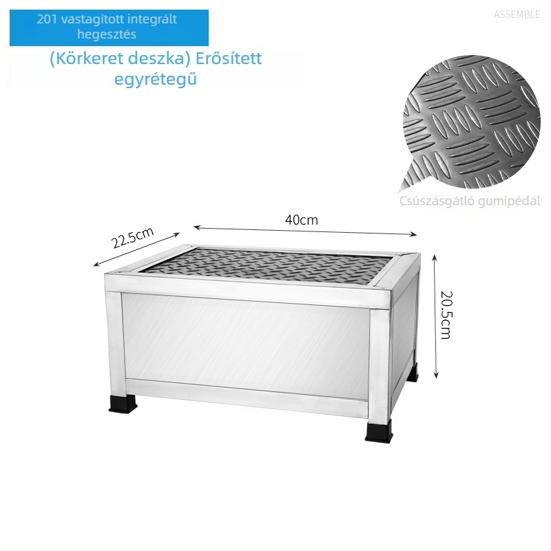 Rozsdamentes acél 304 lábtámasz, kétszintes, többfunkciós, modell K-SUS8101A1