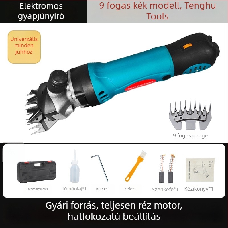T002 Elektromos gyapjúolló, nagy teljesítmény, szabályozható sebesség