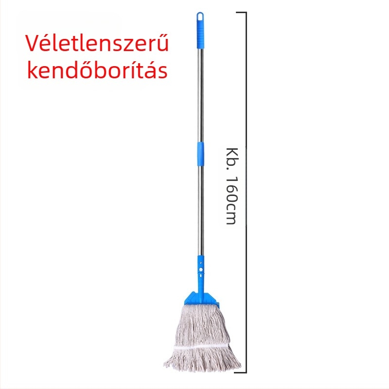 Padló mop készlet pamut fejjel, rozsdamentes acél rúddal, Daren Su márka, teleszkópos hossz 100–120 cm