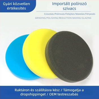 Autó polírozó szivacs korong önadhéziós hátlappal, wax felvitelre és a fényezés felületén lévő karcolások polírozására