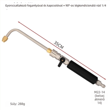 Magasnyomású mosó kiterjesztő rúd, sárgaréz pisztolyfej, ABS+rozsdamentes acél+réz kezelő, permetezési távolság 1–10 m, háztartási és kereskedelmi autómosáshoz