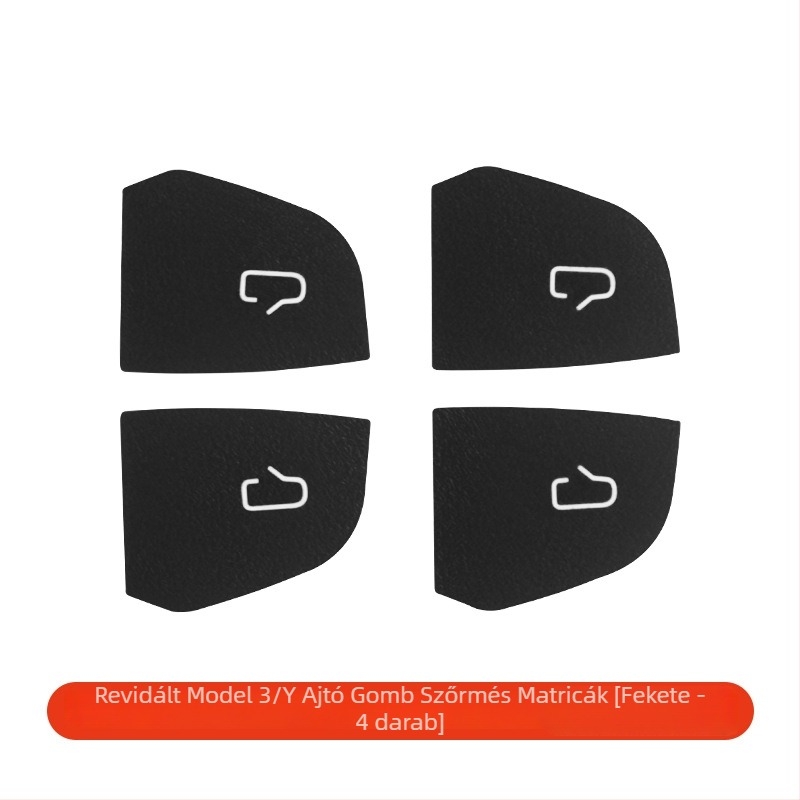 YZ Velúr — Dekoratív belső ajtókapcsoló matrica Tesla Model 3/Y/YL számára, öntapadós telepítés, belső ajtópanel