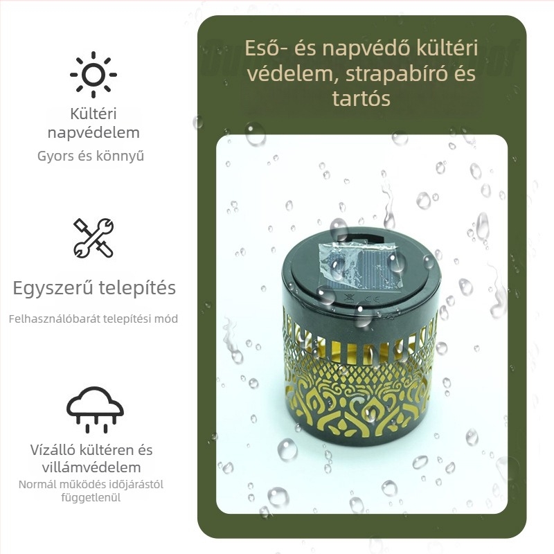 Napelemes kertvilágítás gyémántrács mintával – falra szerelhető, LED fényforrás, IP65, indukciós kapcsoló, 6–12 órás üzemidő