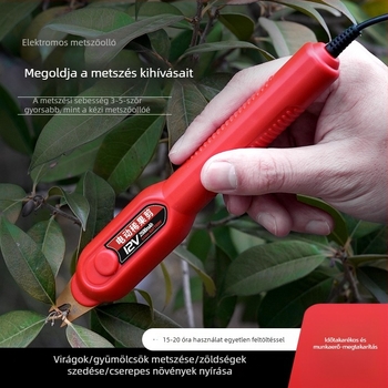 Elektromos gyümölcsmetsző olló gyümölcsfákhoz, ágakhoz és virágokhoz, kerti eszköz lítium-ion akkumulátorral, könnyű 80 g, tartós